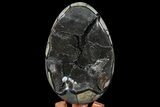 Septarian Dragon Egg Geode - Black Crystals #70963-2